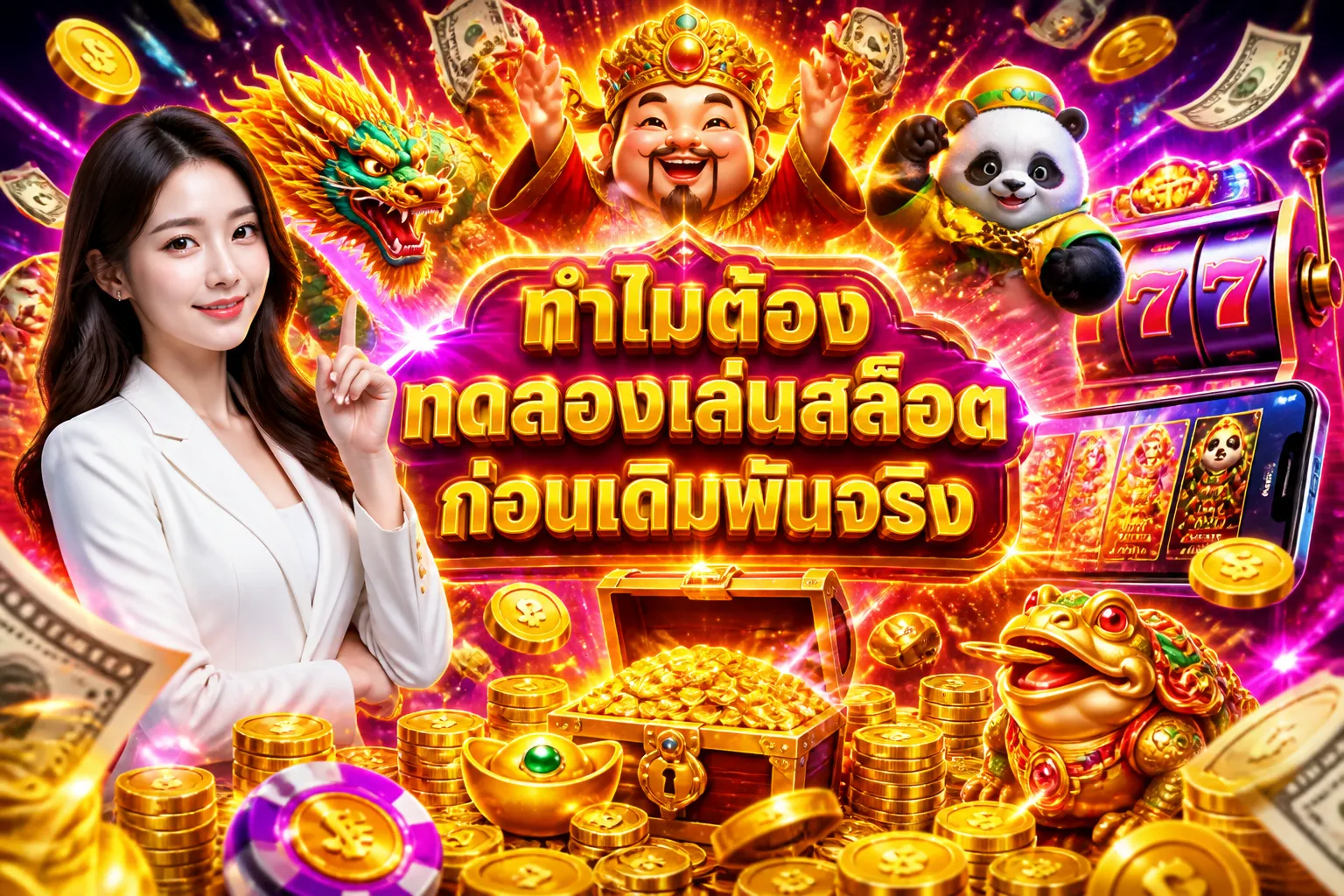 ภาพประกอบหัวข้อ ทำไมต้องทดลองเล่นสล็อตก่อนเดิมพันจริง