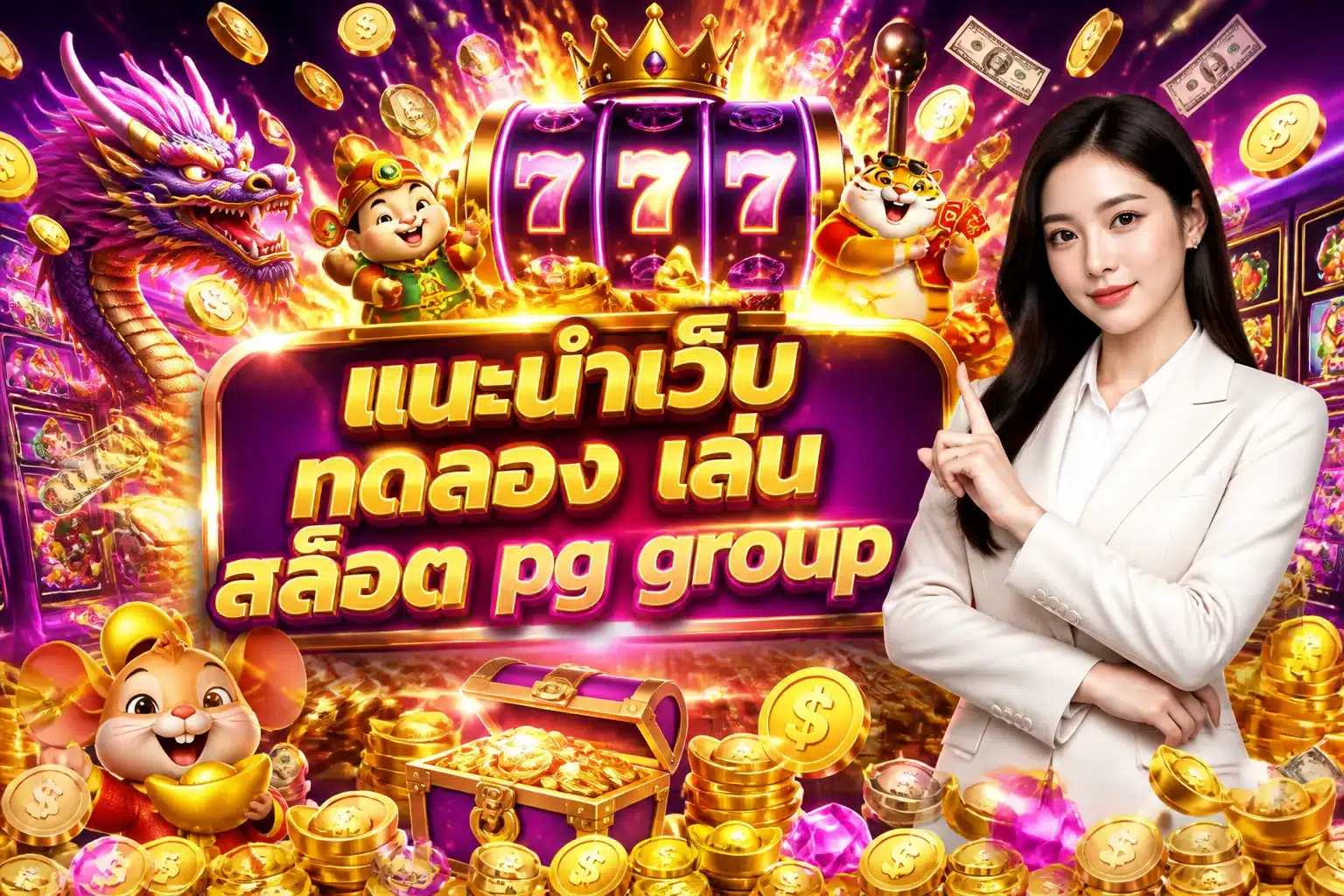ภาพประกอบหัวข้อ แนะนำเว็บ ทดลอง เล่น สล็อต pg group