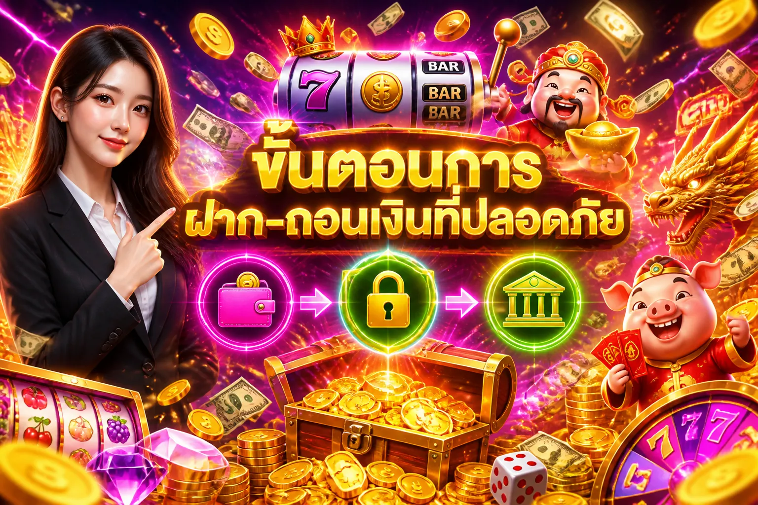 ภาพประกอบหัวข้อ ขั้นตอนการฝาก-ถอนเงินที่ปลอดภัย